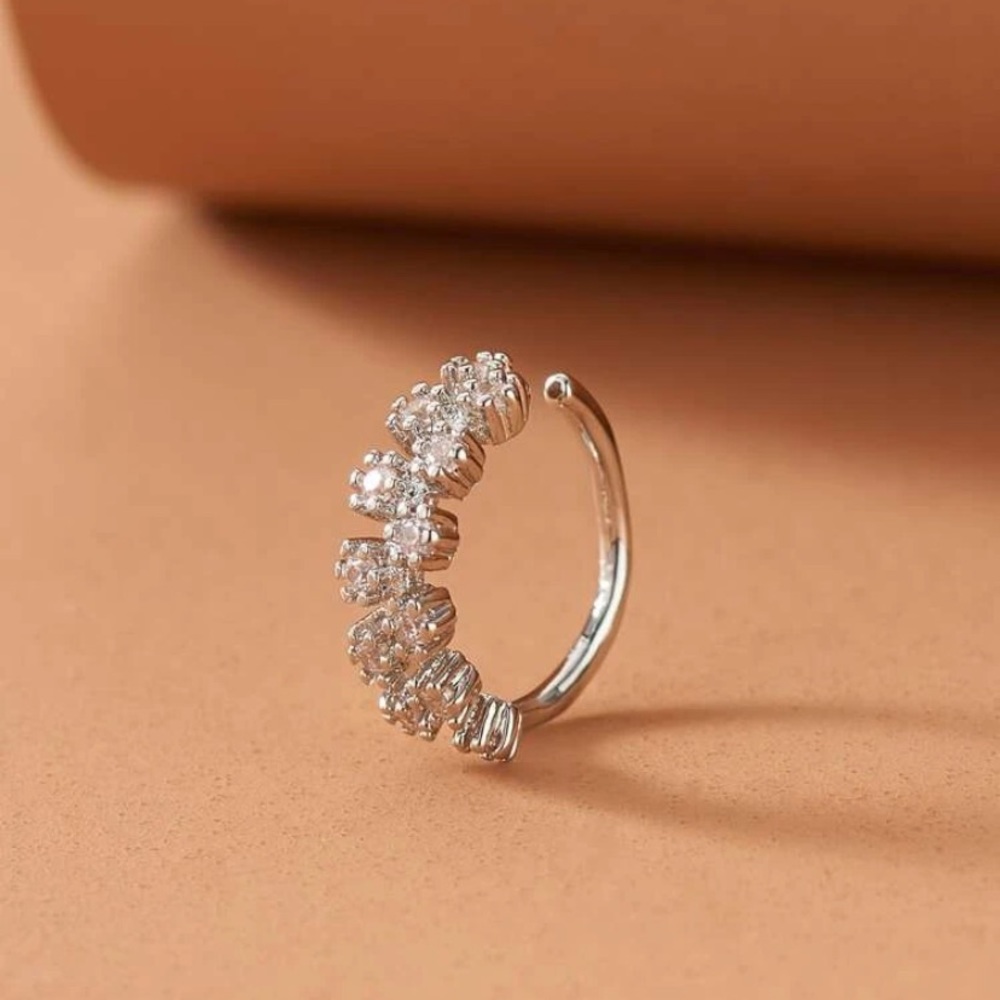 Rhinestone hoop nose ring